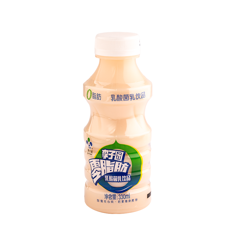 “零脂肪”乳酸菌乳饮品，单瓶净含量330ml